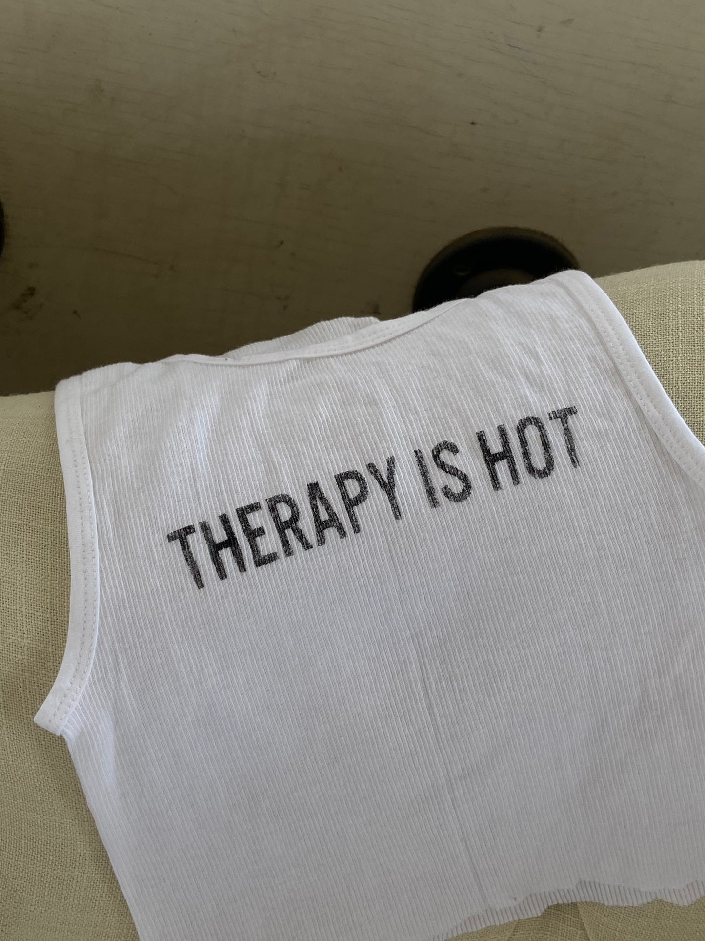 THERAPY IS HOT crop top