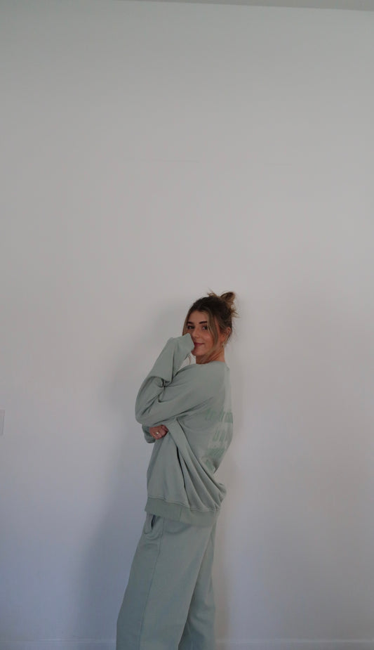 everyday pants in sage green