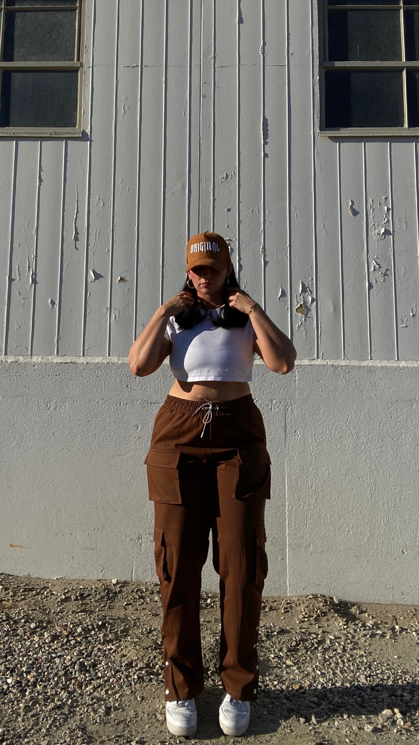 suede trucker hat in CAMEL